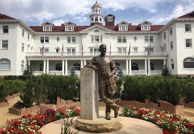 Statue of F.O. Stanley in front of the Stanley Hotel, Estes Park, Colorado